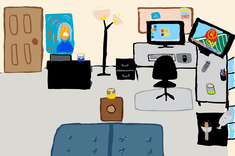 Drawing of a man cave