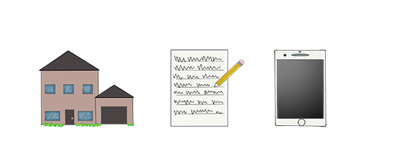 Images of a candle, cat, and cleaning lady